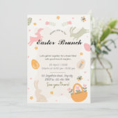 Uitnodiging voor Wilde Bloem Konijn (Staand voorkant)