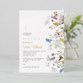 Uitnodiging voor Wilde Bloemen voor Doop (Staand Voorkant)