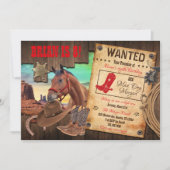 Uitnodiging voor Wilde Westen Cowboy (Voorkant)