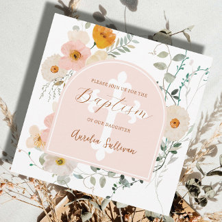 Uitnodiging voor wildebloemen boogdoop