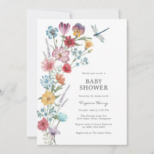 Uitnodiging voor Wildflower Baby Shower