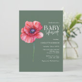 Uitnodiging voor Wildflower Baby Shower (Staand voorkant)