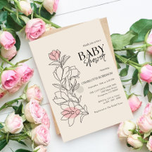 Uitnodiging voor Wildflower Baby Shower