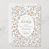 uitnodiging voor wildflower babyshower - licht ora (Voorkant)