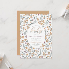 uitnodiging voor wildflower babyshower - licht ora
