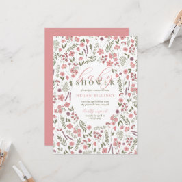 uitnodiging voor wildflower babyshower - roze