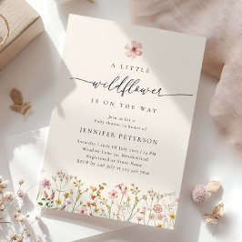Uitnodiging voor Wildflower Boho Baby Shower