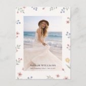 Uitnodiging voor Wildflower Bow-foto eindexamenfee (Voorkant)
