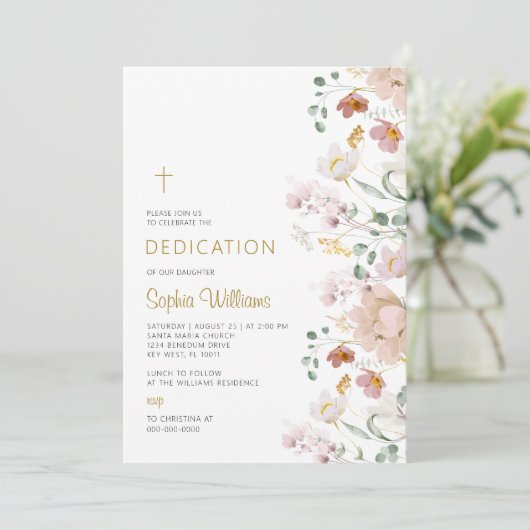 Uitnodiging voor Wildflower Dedication (Staand voorkant)