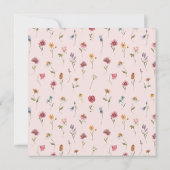 Uitnodiging voor Wildflower Lentemeisje Baby Showe (Achterkant)