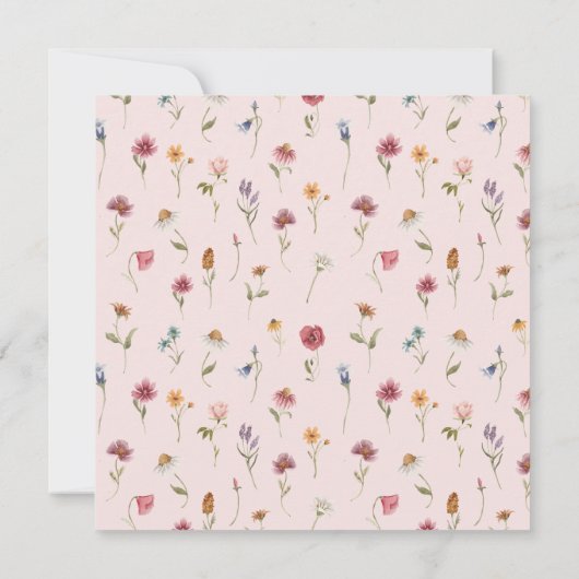 Uitnodiging voor Wildflower Lentemeisje Baby Showe (Achterkant)