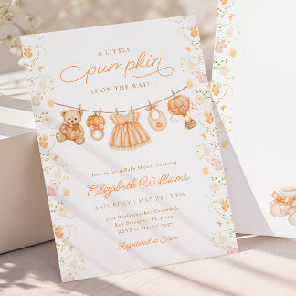 Uitnodiging voor Wildflower Little Pumpkin Baby Sh