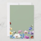 Uitnodiging voor Wildflower Lovebug Baby Shower (Achterkant)