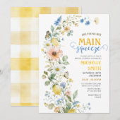 Uitnodiging voor Wildflower Main Squeeze Bruidsfee (Voorkant / Achterkant)
