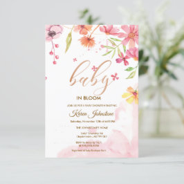 Uitnodiging voor Wildflower Natural Bloom Frame Ba
