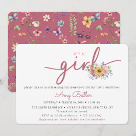 Uitnodiging voor Wildflower & Rose baby shower