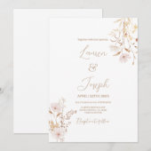 Uitnodiging voor Wildflower Wedding (Voorkant / Achterkant)