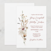 Uitnodiging voor Wildflower Wedding (Voorkant / Achterkant)