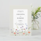 Uitnodiging voor Wildflower Wedding (Staand voorkant)