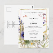 Uitnodiging voor Wildflower Wedding (Voorkant / Achterkant)
