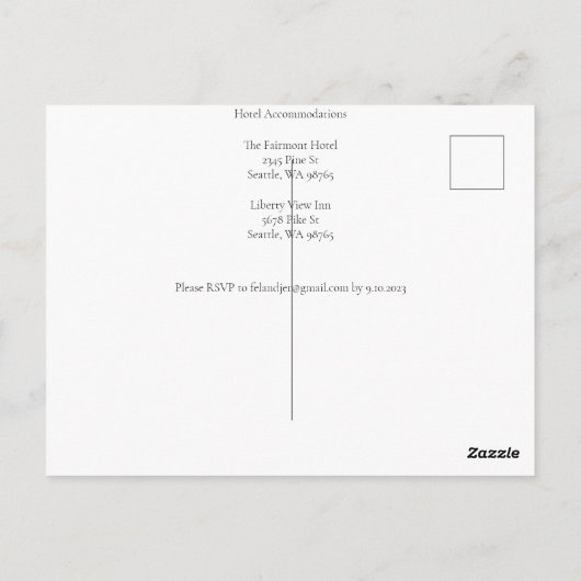 Uitnodiging voor Wildflower Wedding (Achterkant)