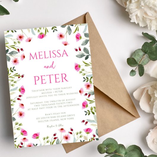 Uitnodiging voor Wildflower Wedding