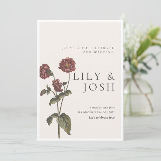 Uitnodiging voor Wildflower Wedding (Staand voorkant)