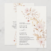 Uitnodiging voor Wildflower Wedding (Voorkant / Achterkant)