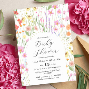 Uitnodiging voor Wildflowers Garden Girl Baby Show