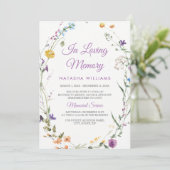 Uitnodiging voor Wildflowers Memorial Announcement (Staand voorkant)