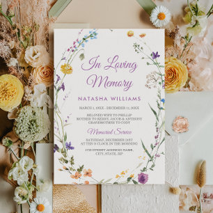 Uitnodiging voor Wildflowers Memorial Announcement
