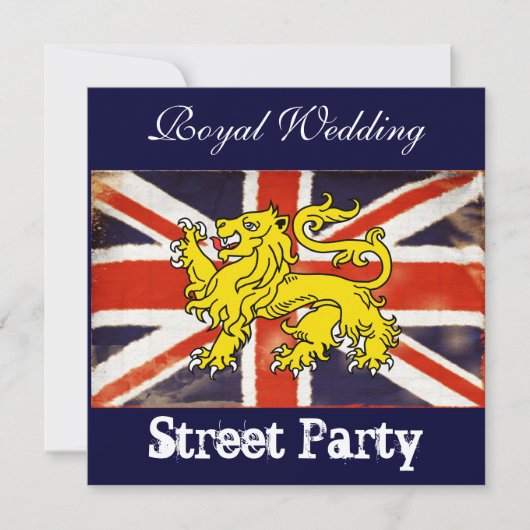 Uitnodiging voor Wills & Kate Royal Wedding Street (Voorkant)