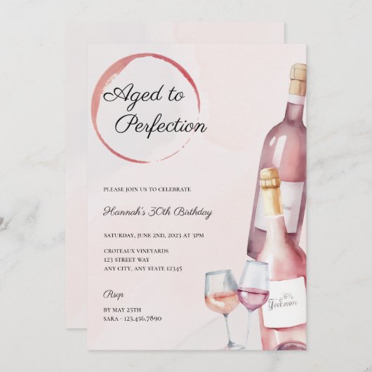 Uitnodiging voor winnende partij Birthday (Voorkant / Achterkant)