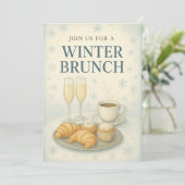 Uitnodiging voor Winter Brunch | Elegante Bevroren (Staand voorkant)