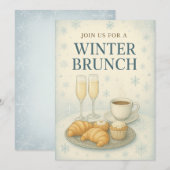 Uitnodiging voor Winter Brunch | Elegante Bevroren (Voorkant / Achterkant)