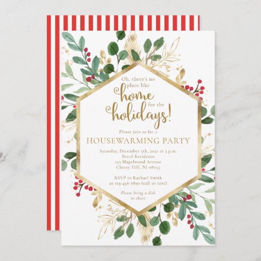 Uitnodiging voor Winter Housewarming Party (Voorkant / Achterkant)