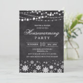 Uitnodiging voor winter housewarmingparty (Staand voorkant)