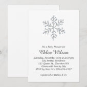 Uitnodiging voor Winter Kristal Sneeuwvlok Baby Sh (Voorkant / Achterkant)