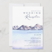 Uitnodiging voor Winter Mountain Bruiloftsreceptie (Voorkant)