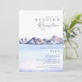 Uitnodiging voor Winter Mountain Trouwreceptie (Staand voorkant)
