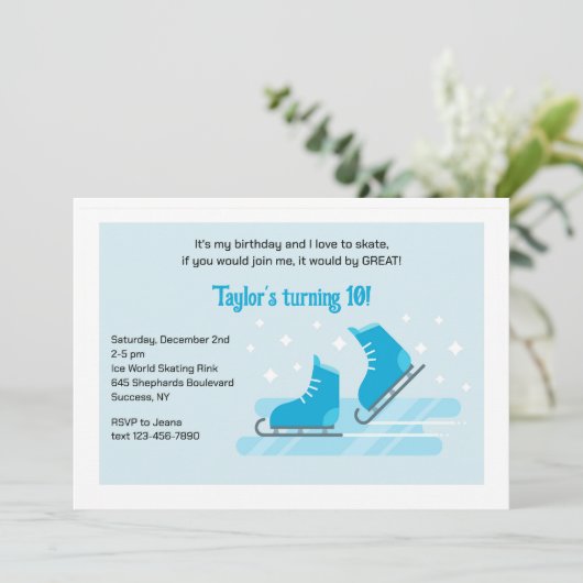 Uitnodiging voor winter schaatspartij (Staand voorkant)