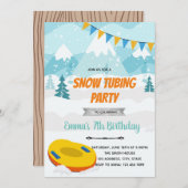 Uitnodiging voor winter tubingfeest (Voorkant / Achterkant)