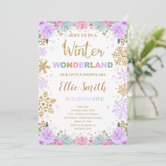 Uitnodiging voor Winter Wonderland (Staand voorkant)