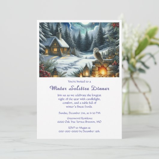 Uitnodiging voor Winter Zonnewende Dinner (Staand voorkant)