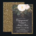 Uitnodiging voor winterbloem engagement diner<br><div class="desc">Winter Bloem Glitter Krijt Schoolbord Uitnodiging voor Engagement

Bloem kunstwerk door: www.createthecut.com</div>