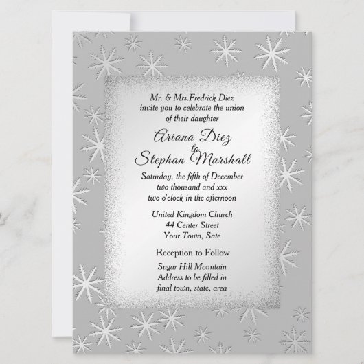 Uitnodiging voor winterbruiloft (Voorkant)