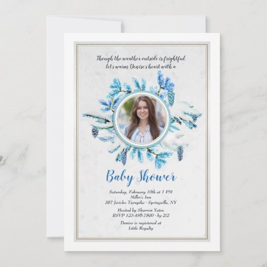 Uitnodiging voor winterdouche (Voorkant)