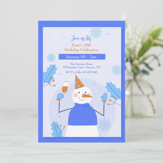 Uitnodiging voor Winterfeest (Staand voorkant)