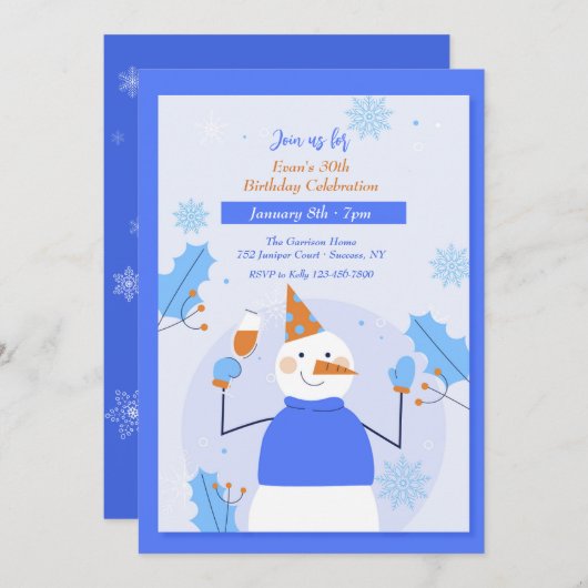 Uitnodiging voor Winterfeest (Voorkant / Achterkant)