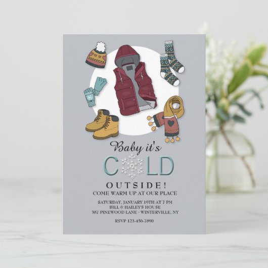Uitnodiging voor winterkleding (Staand voorkant)